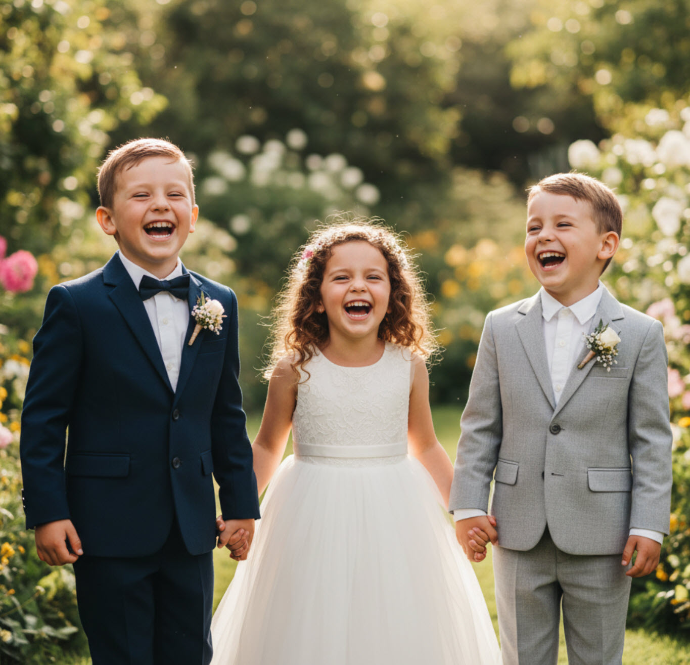 Children celebrating at a wedding